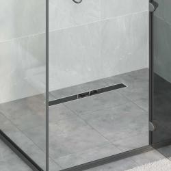 Drain de douche avec couvercle en verre et siphon &agrave; 360&deg; 60 cm