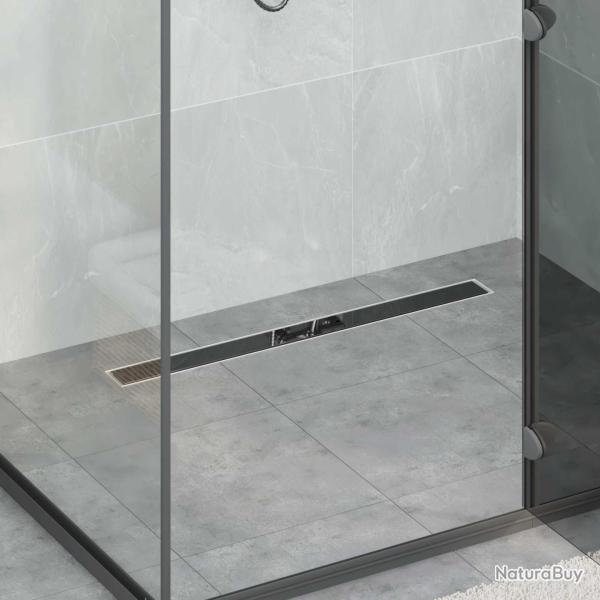 Drain de douche avec couvercle en verre et siphon � 360� 80 cm