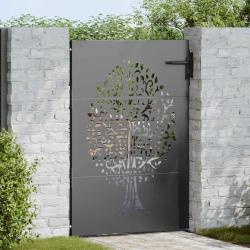 Porte de Jardin Noir 85 x 150 cm Acier peint par poudre