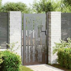 Porte de Jardin Noir 110 x 205 cm Acier enduit de poudre