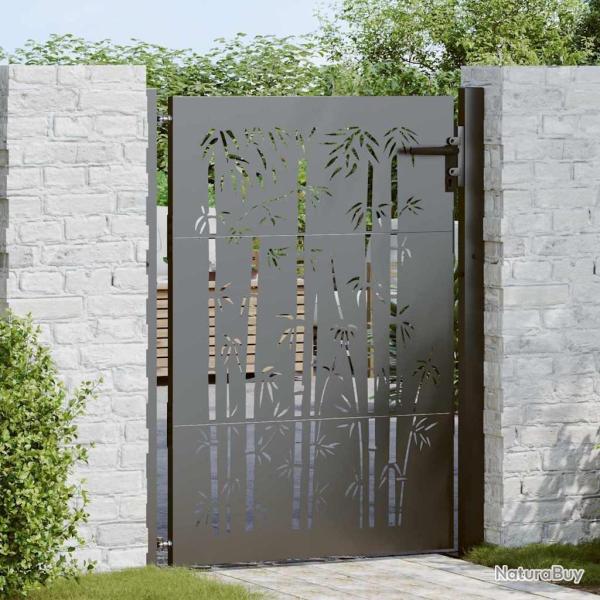 Porte de Jardin Noir 110 x 155 cm Acier enduit de poudre