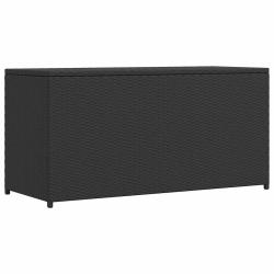 Bo&icirc;te de rangement de jardin noir 120x50x60 cm r&eacute;sine tress&eacute;e