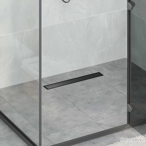 �vacuation de douche 2-en-1 avec siphon � 360� Noir 50 cm
