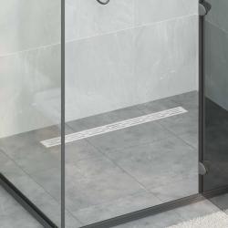 Drain de douche avec couvercle en verre et siphon &agrave; 360&deg; 80 cm