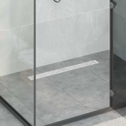 Drain de douche avec couvercle en verre et siphon &agrave; 360&deg; 70 cm