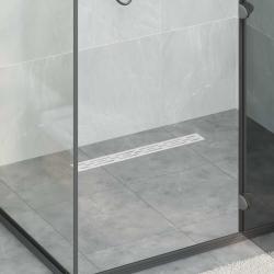 Drain de douche avec couvercle en verre et siphon &agrave; 360&deg; 60 cm