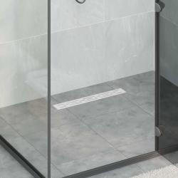 Drain de douche avec couvercle en verre et siphon &agrave; 360&deg; 50 cm