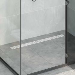 Drain de douche avec couvercle en verre et siphon &agrave; 360&deg; 90 cm