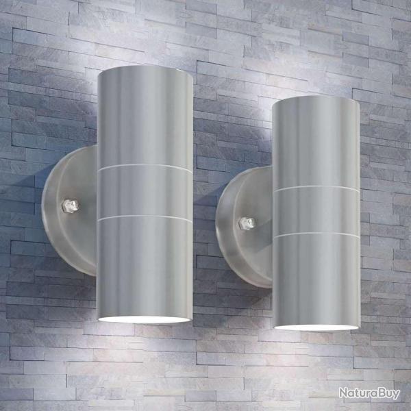 Applique murale LED d'ext�rieur 2 pcs Acier inoxydable haut bas