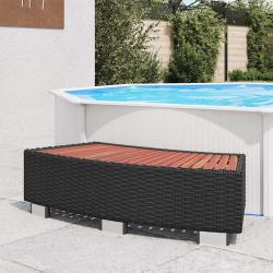 Marche de spa R&eacute;sine tress&eacute;e 92 x 45 x 25 cm Noir
