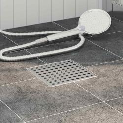 Drain de douche &agrave; pois Argent&eacute; 15 x 15 cm Acier Inox 304