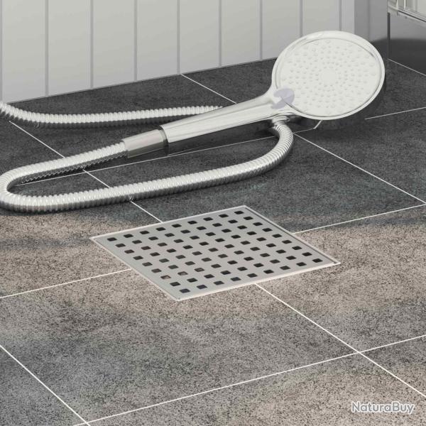 Drain de douche � pois Argent� 15 x 15 cm Acier Inox 304