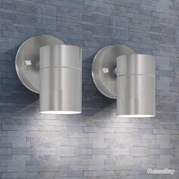 Applique murale LED d'ext�rieur 2 pcs Acier