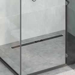 Drain de douche avec couvercle en verre et siphon &agrave; 360&deg; 90 cm
