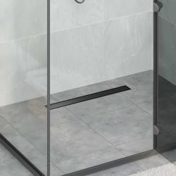 &Eacute;vacuation de douche 2-en-1 avec siphon &agrave; 360&deg; Noir 60 cm