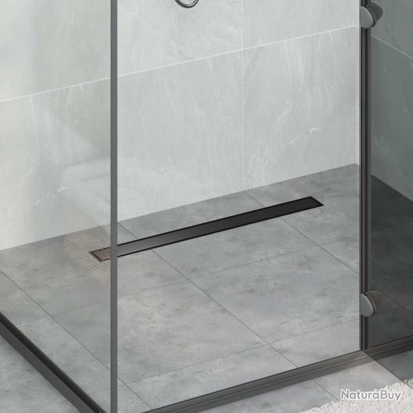 �vacuation de douche 2-en-1 avec siphon � 360� Noir 70 cm