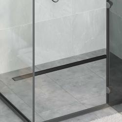 &Eacute;vacuation de douche 2-en-1 avec siphon &agrave; 360&deg; Noir 100 cm
