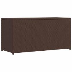 Bo&icirc;te de rangement de jardin marron 120x50x60 cm r&eacute;sine tress&eacute;e