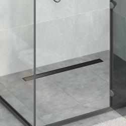&Eacute;vacuation de douche 2-en-1 avec siphon &agrave; 360&deg; Noir 80 cm