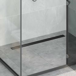 &Eacute;vacuation de douche 2-en-1 avec siphon &agrave; 360&deg; Noir 90 cm