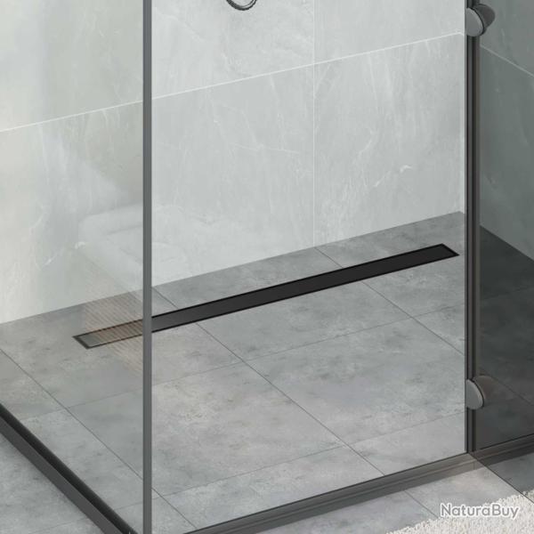�vacuation de douche 2-en-1 avec siphon � 360� Noir 90 cm