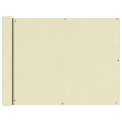 &Eacute;cran de balcon en tissu Oxford 90x400 cm Cr&egrave;me