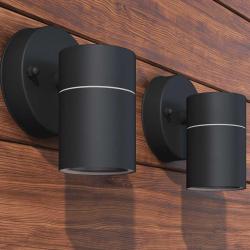 Applique murale LED d'ext&eacute;rieur 2 pcs Acier