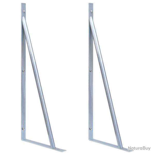 Supports pour poteau de cl�ture 2 pcs Acier galvanis�