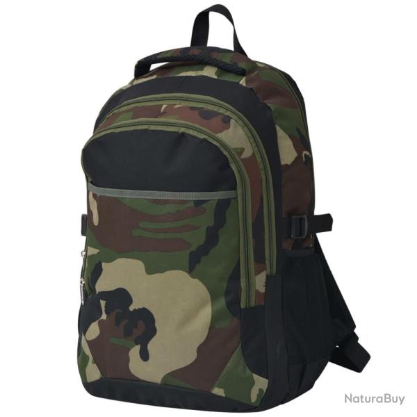 Sac � dos d'�cole 40 L noir et camouflage