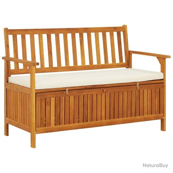 Banc de rangement de jardin Bois d'acacia solide 120x63x84 cm