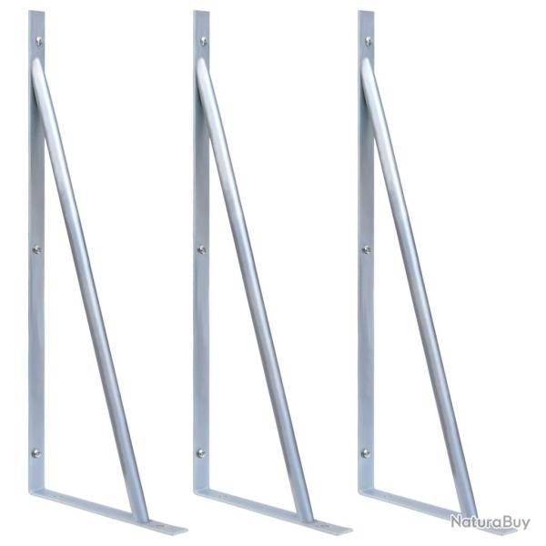 Supports pour poteau de cl�ture 3 pcs Acier galvanis�