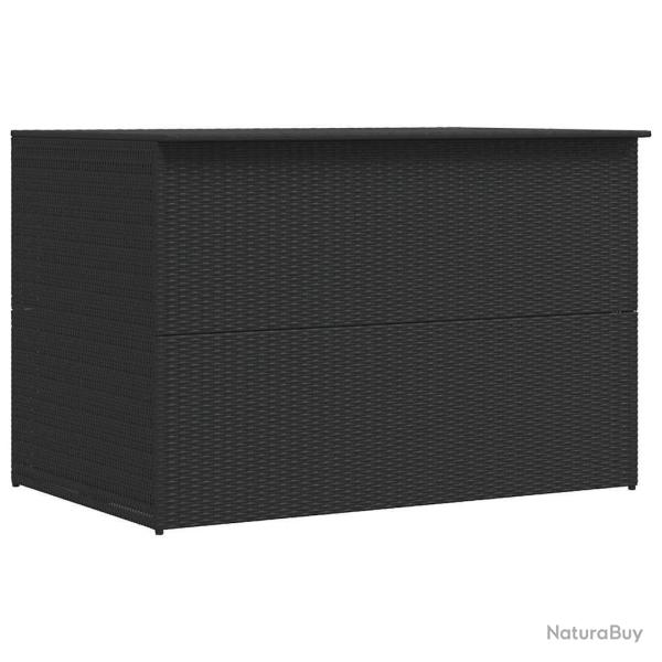 Bo�te de rangement de jardin noir 150x100x100 cm r�sine tress�e
