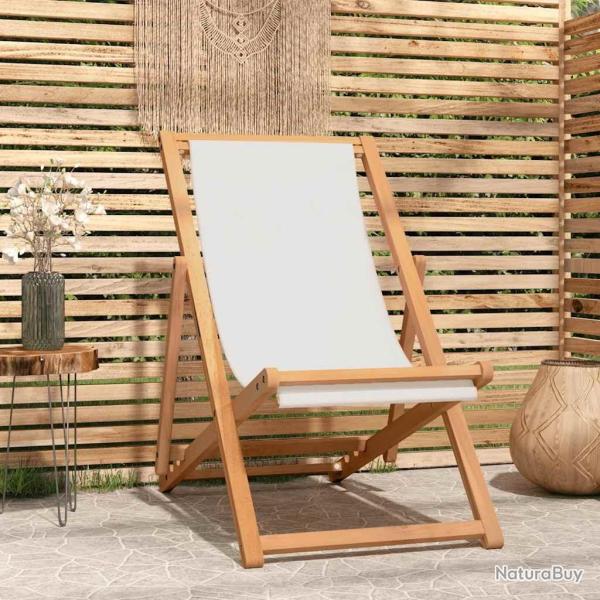 Chaise de terrasse Teck 56x105x96 cm Couleur cr�me