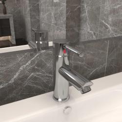 Robinet de lavabo de salle de bain Argent&eacute; 130x176 mm