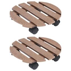 Chariots &agrave; plantes 2 pcs Marron &Oslash;30x7,5 cm WPC
