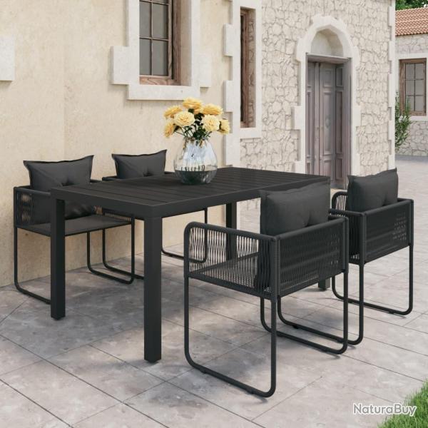 Ensemble � manger de jardin 5 pcs PVC r�sine tress�e noir