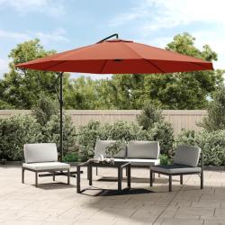 Parasol de jardin en porte-&agrave;-faux et poteau en aluminium