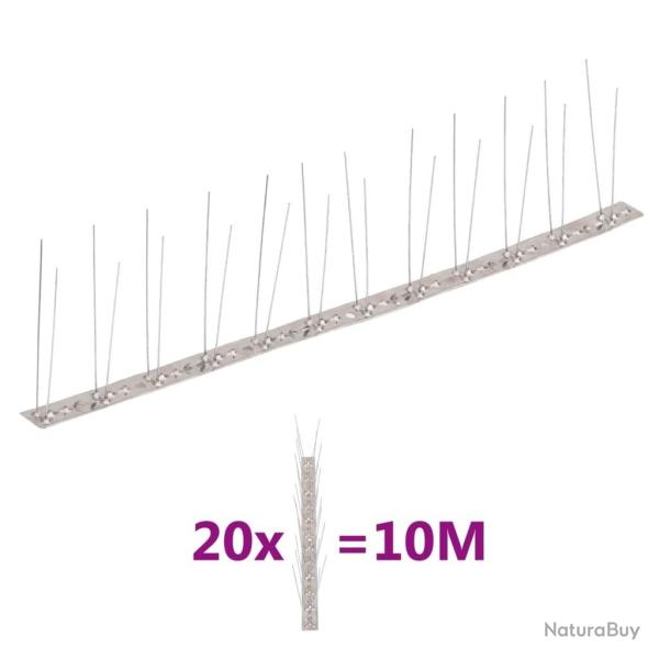 Ensemble de 20 pointes � 2 rang�es contre oiseaux Inox 10 m
