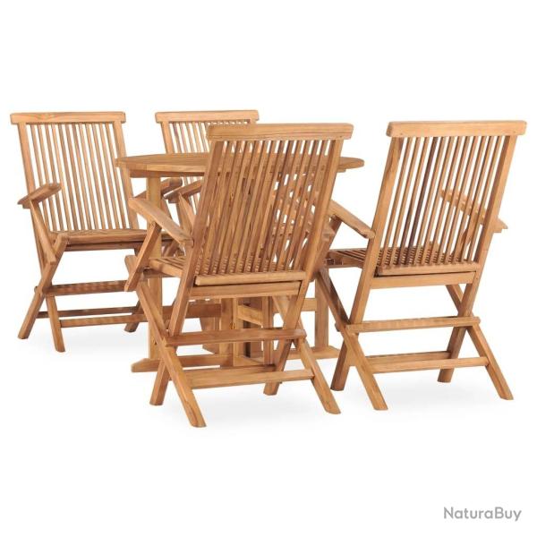 Ensemble � manger d'ext�rieur pliable 5 pcs Bois solide de teck