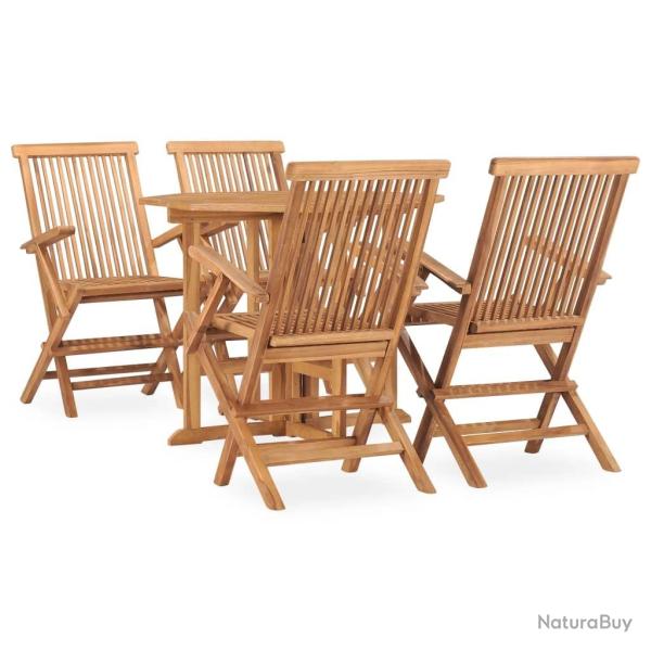 Ensemble � manger d'ext�rieur pliable 5 pcs Bois solide de teck