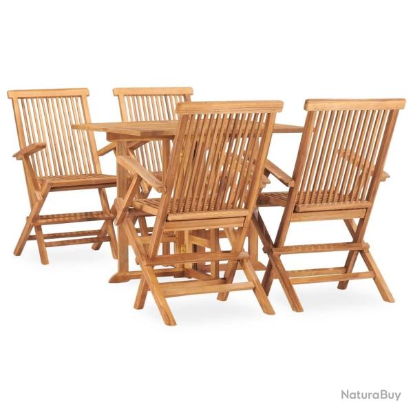 Ensemble � manger d'ext�rieur pliable 5 pcs Bois solide de teck