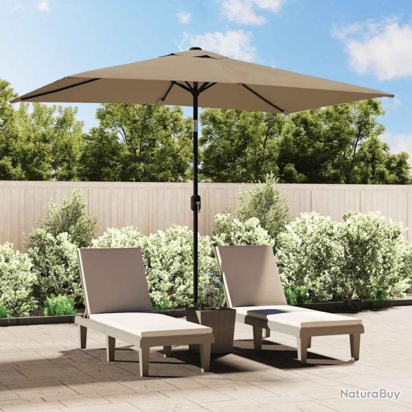 Parasol d'ext�rieur avec m�t en m�tal 300x200 cm taupe