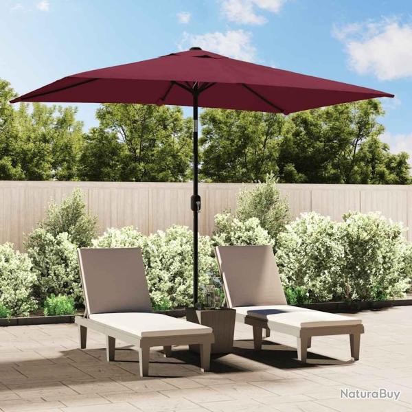 Parasol d'ext�rieur avec m�t en m�tal 300x200 cm rouge bordeaux