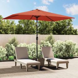 Parasol d'ext&eacute;rieur avec m&acirc;t en m&eacute;tal 300x200 cm terre cuite