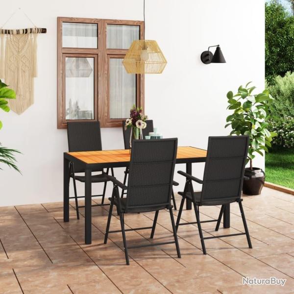Ensemble � manger de jardin 5 pcs noir et marron