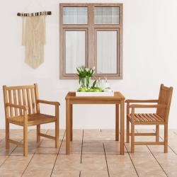 Ensemble de salle &agrave; manger de jardin 3 pi&egrave;ces 80 x 80 cm en bois de teck massif