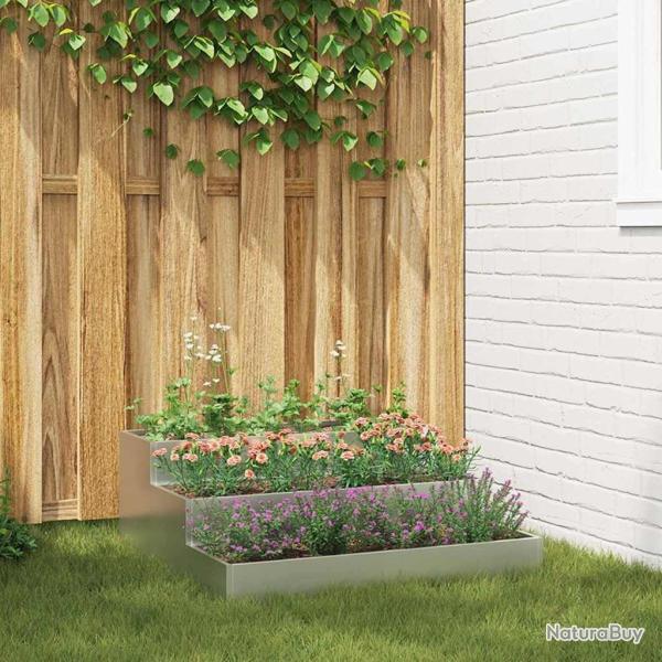Cache-pot de jardin Argent 90 x 90 x 35 cm Acier galvanis�
