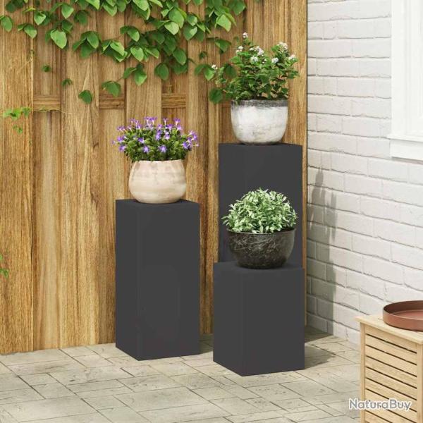Support de Plante 3 pcs Noir Acier