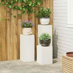 Support de Plante 3 pcs Blanc Acier