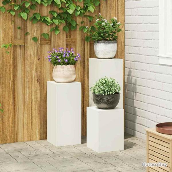 Support de Plante 3 pcs Blanc Acier